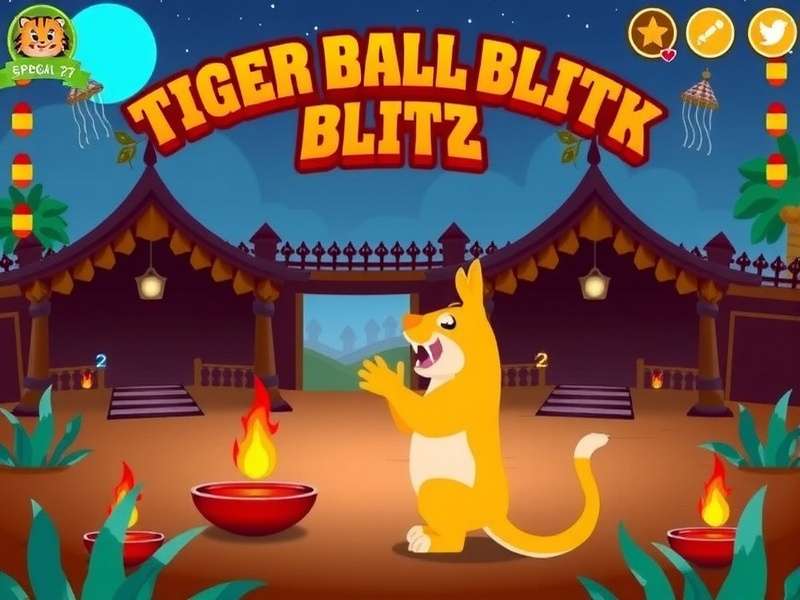 Tiger Ball Blitz celebratory Diwali-themed gameplay Tiger Ball Blitz special Diwali festival level